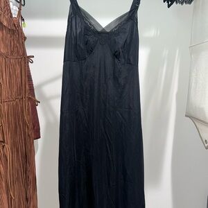 Vintage Lorraine quality lingerie.Elegant Black Women's Slip Dress
